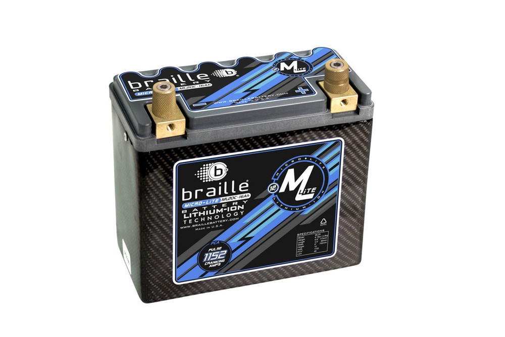 Braille Auto Battery Lithium 12 Volt Battery Micro-Lite  Carbon Ml20C