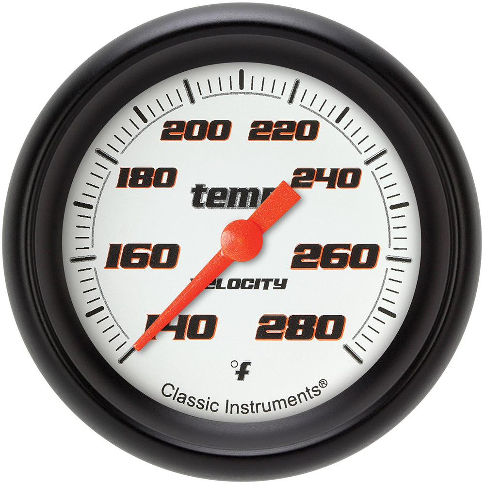 Classic Instruments Velocity White Temperatu Re Gauge 2-5/8 Full Swee Vs326Wbpf-06