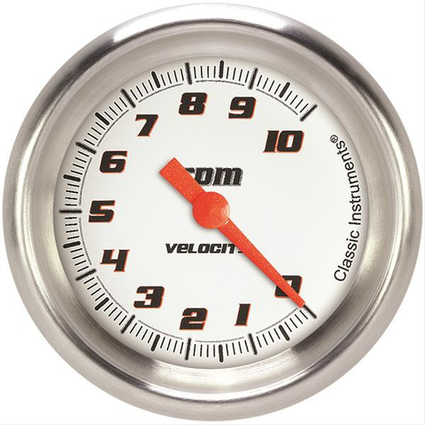 Classic Instruments Velocity White Tachomete R 2-5/8 Full Sweep Vs383Wapf