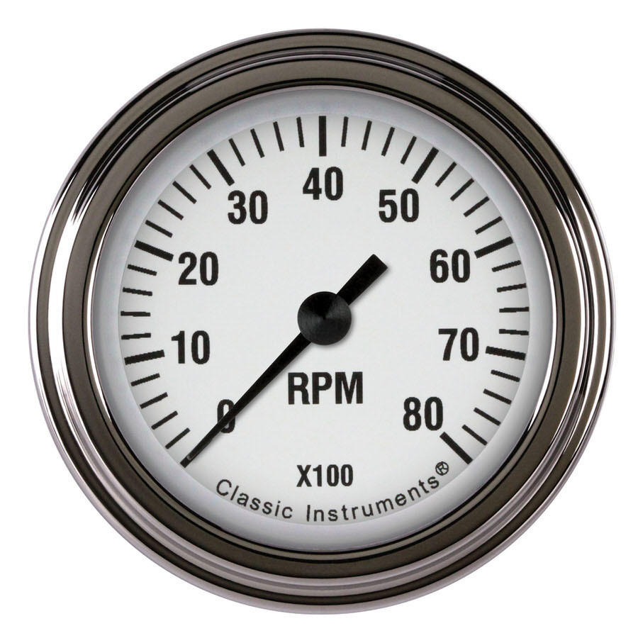 Classic Instruments White Hot Tachometer 2-1/8 Full Sweep Wh183Slf