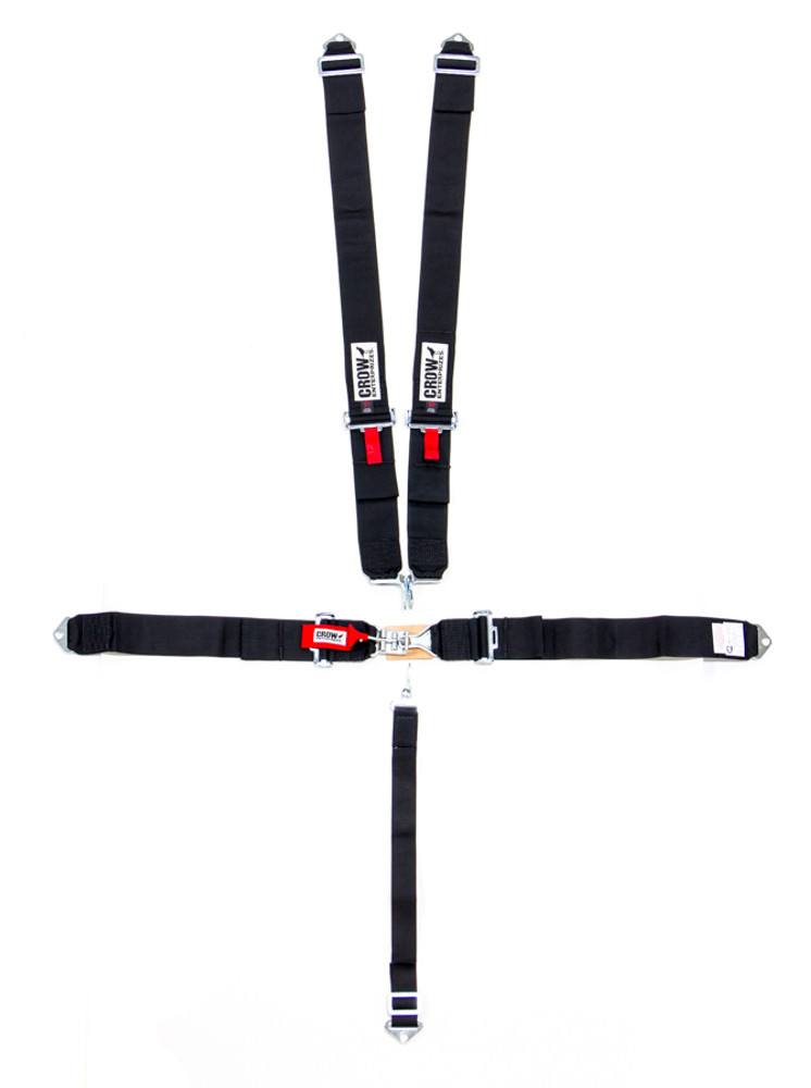 Crow Safety Gear 5-Pt Harness Small Latch Blk Bolt In Pull Down 11004