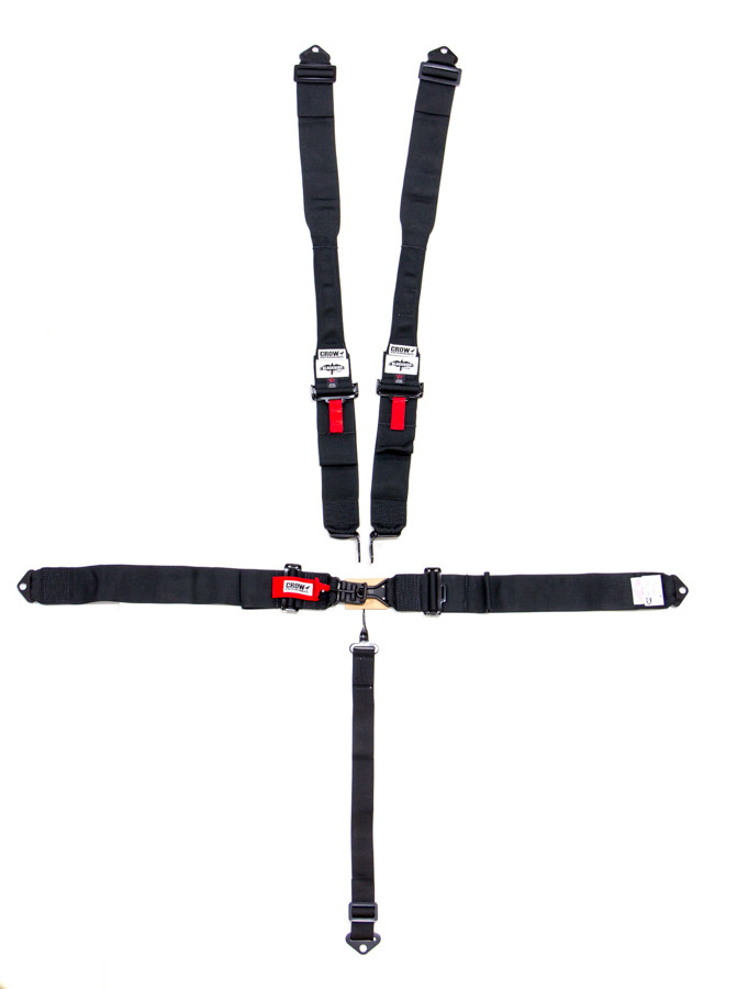 Crow Safety Gear 5-Pt Harness Small Latch Blk Hans Bolt In Blk Har 11004B-Db