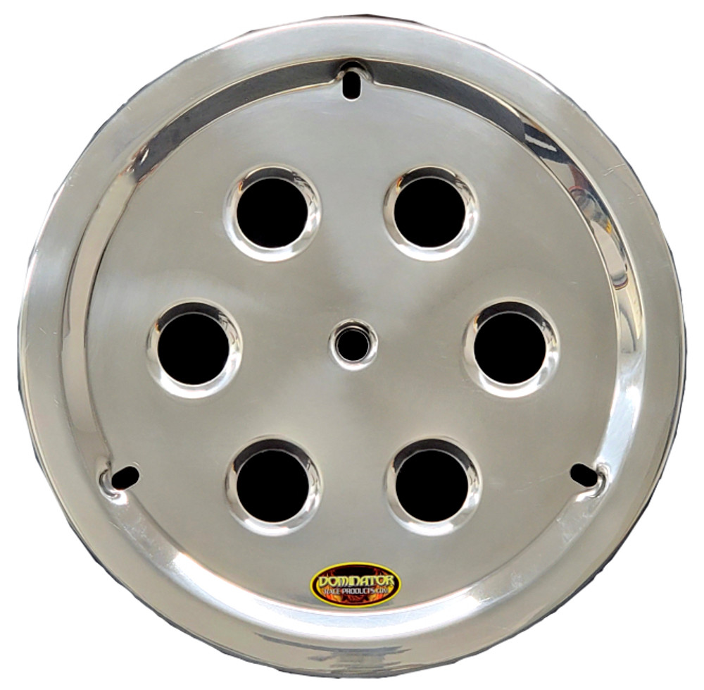 Dominator Race Products Wheel Cover Hole Vent Alum Bolt 15in Polished DOM1032-B-POL