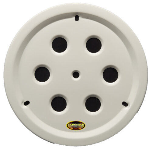 Dominator Race Products Wheel Cover Hole Vent Alum Bolt 15in White DOM1032-B-WH