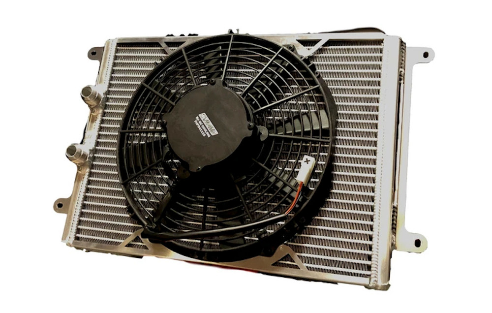 Fluidyne Performance Oil Cooler w/Fan 17.5in L x 12.5in Tall W DUNDB-30404-SLM