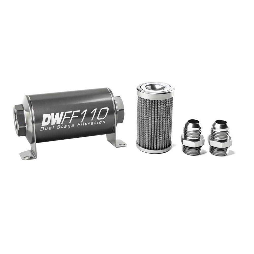 Deatschwerks In-line Fuel Filter Kit 10an 100-Micron DWK8-03-110-100K-10