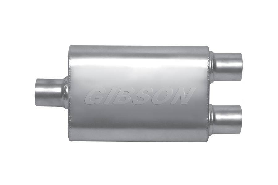 Gibson Exhaust MWA 3.0in Center/2.5in D ual Oval Muffler GIBBM0109