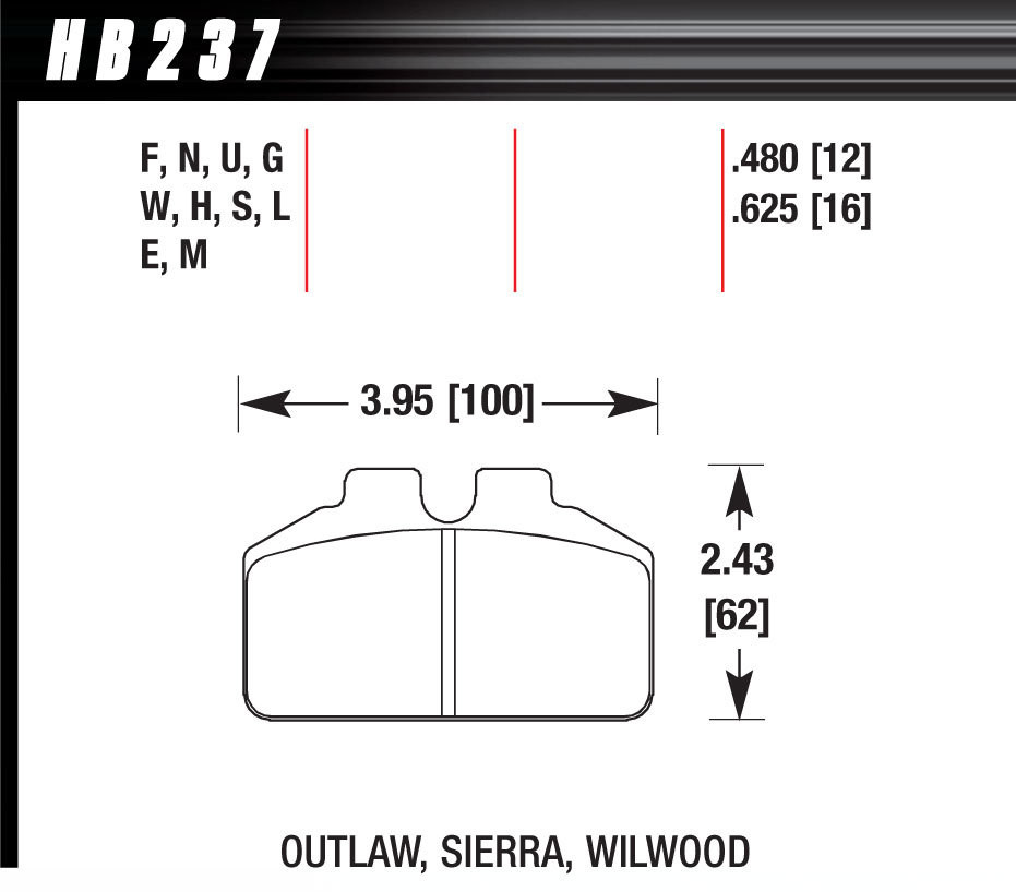 Hawk Brake DL Bridgebolt Black HAWHB237M480