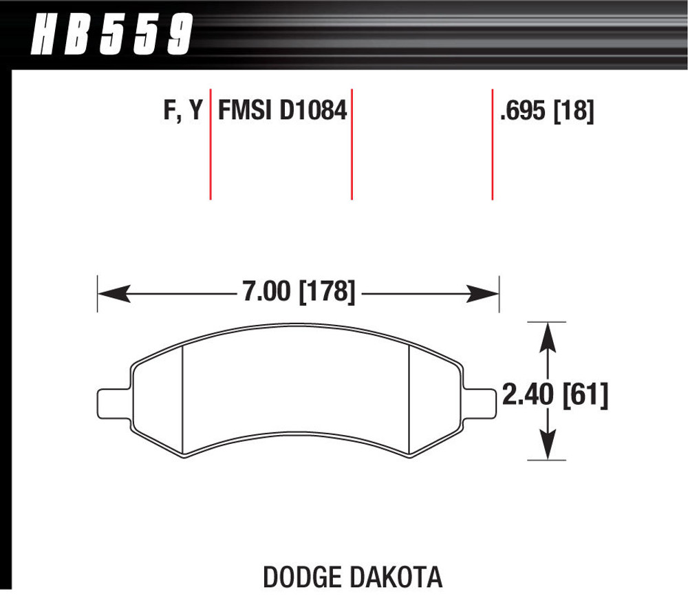 Hawk Brake Performance Street Brake Pads (4) HAWHB559F695