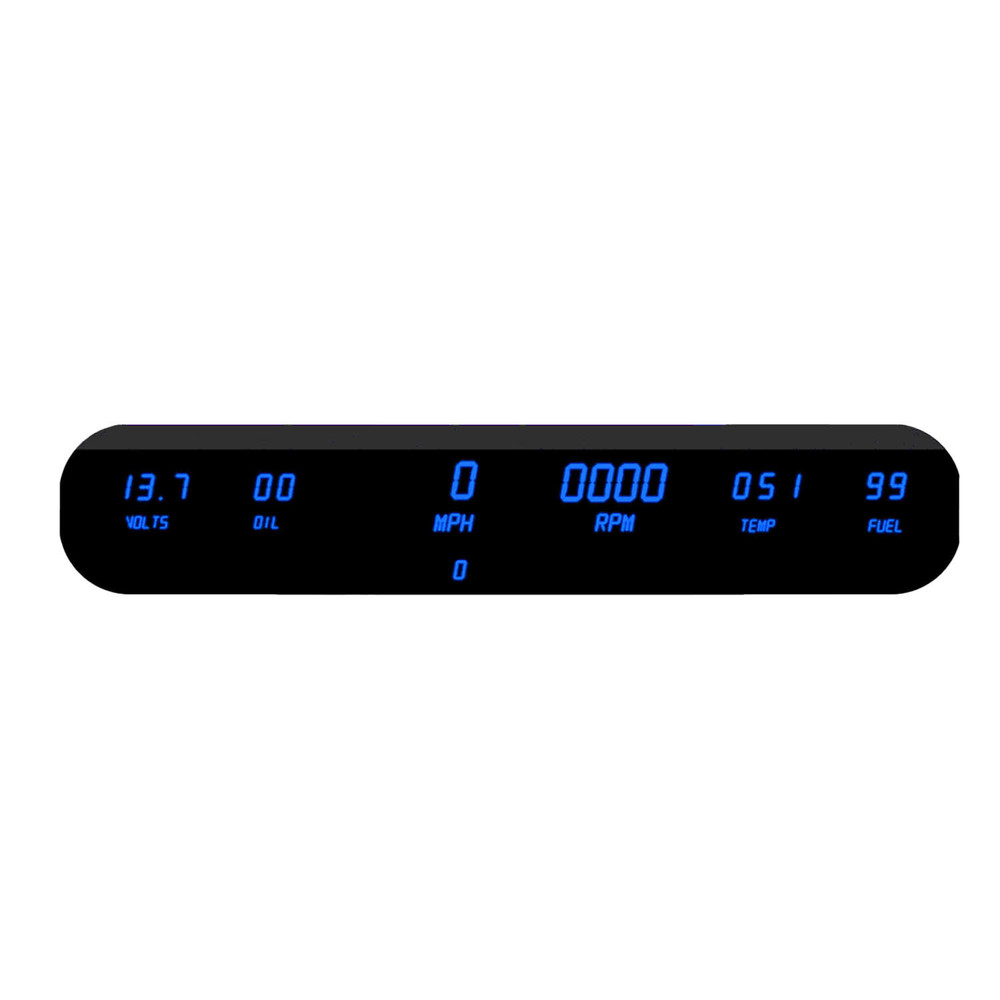 Intellitronix LED Digital Six Gauge Panel Kit w/Blue LED ITLDP10002B