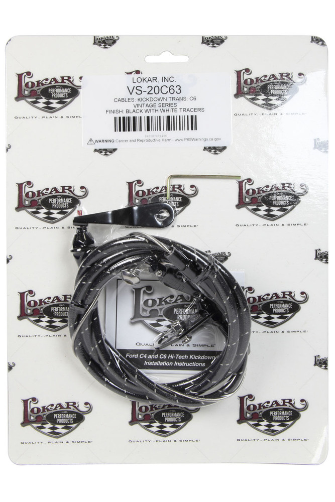 Lokar Vintage Series Ford C-6 Kickdown Cable Black Vs-20C63