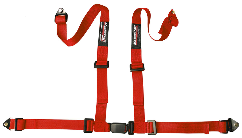 Mastercraft Seat Belt Restraint 2in 4 Point Bolt In Red MAS114003