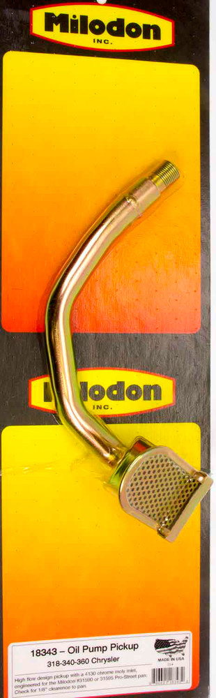 Milodon Sbm Oil Pump Pick-Up Road Race Design 18343
