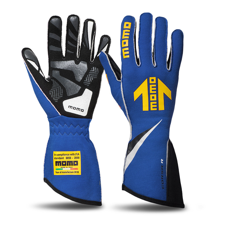 Momo Automotive Accessories Corsa R Gloves External Stitch Precurved Medium Gucorsablu10