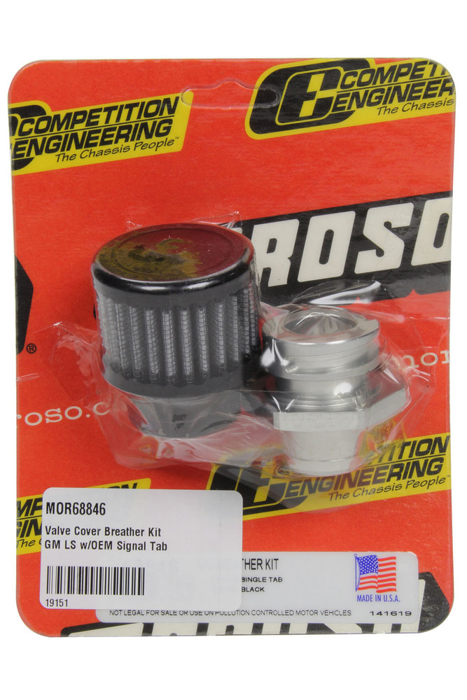 Moroso Valve Cover Breather Kit GM LS w/OEM Signal Tab MOR68846