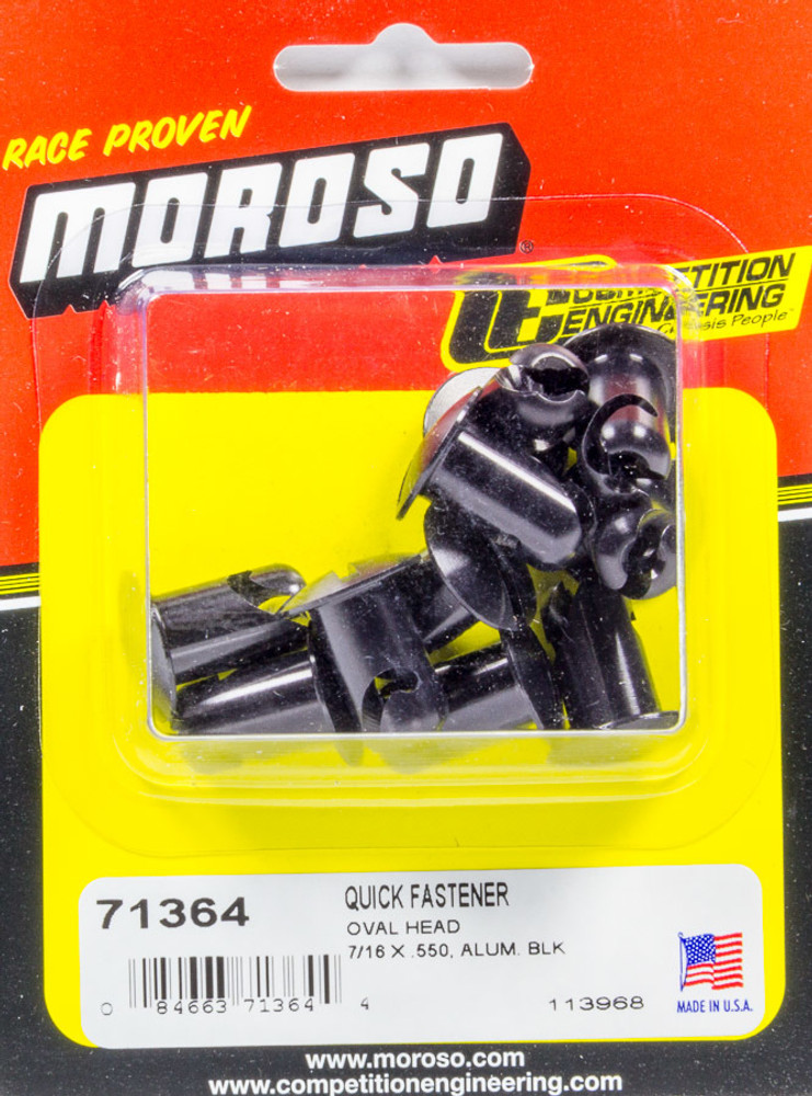 Moroso Oval Head Quick Fastener 7/16 x .550 MOR71364 Moroso Oval Head Quick Fastener 7/16 x .550 MOR71364