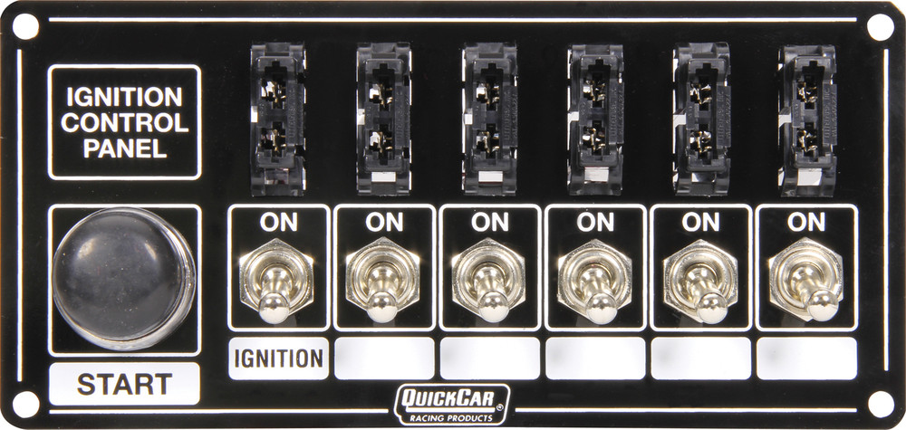Quickcar Racing Products Ignition Panel Black Fused w/Start Button QRP50-863