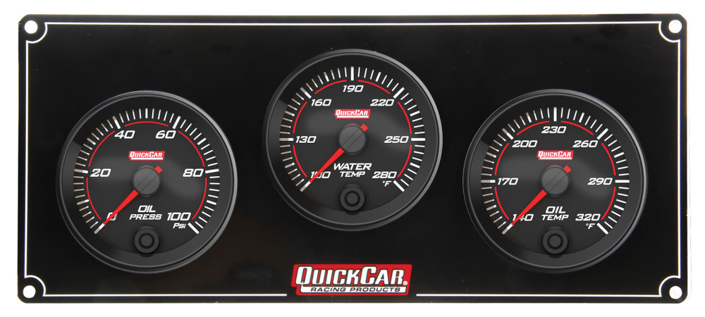 Quickcar Racing Products Redline 3 Gauge Panel OP/WT/OT QRP69-3011