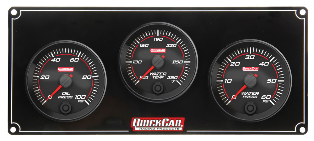 Quickcar Racing Products Redline 3 Gauge Panel OP/WT/WP QRP69-3016