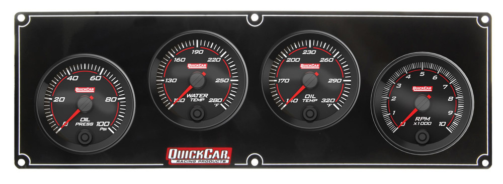 Quickcar Racing Products Redline 3-1 Gauge Panel OP/WT/OT w/2-5/8in Tach QRP69-3241