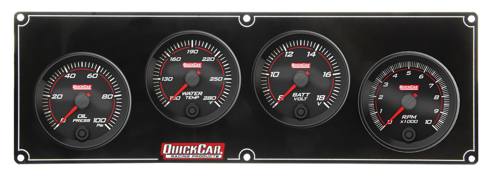 Quickcar Racing Products Redline 3-1 Gauge Panel OP/WT/Volt w/2-5/8in Tac QRP69-3247