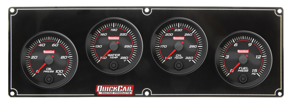 Quickcar Racing Products Redline 4-1 Gauge Panel OP/WT/OT/FP QRP69-4021