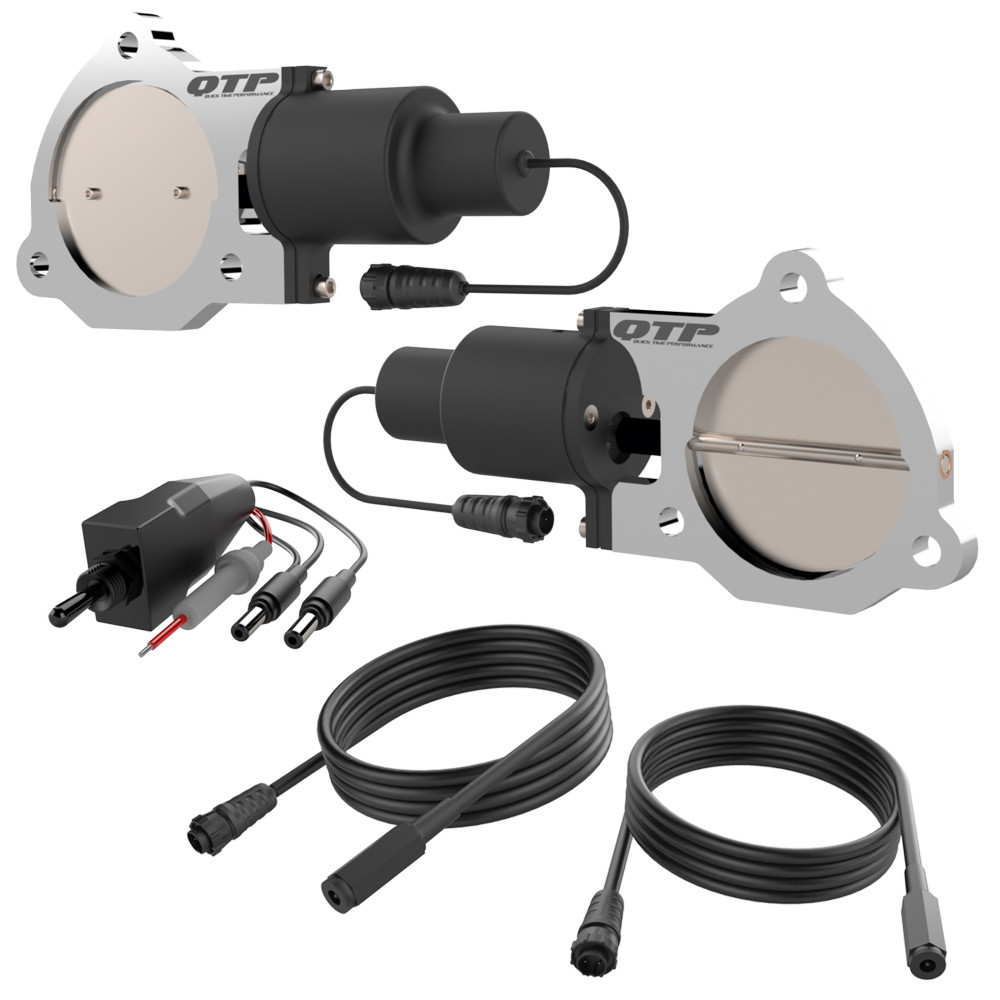 Quick Time Performance Dual 3.5in Electric Exha ust Cutout Valves QTPQTEC70