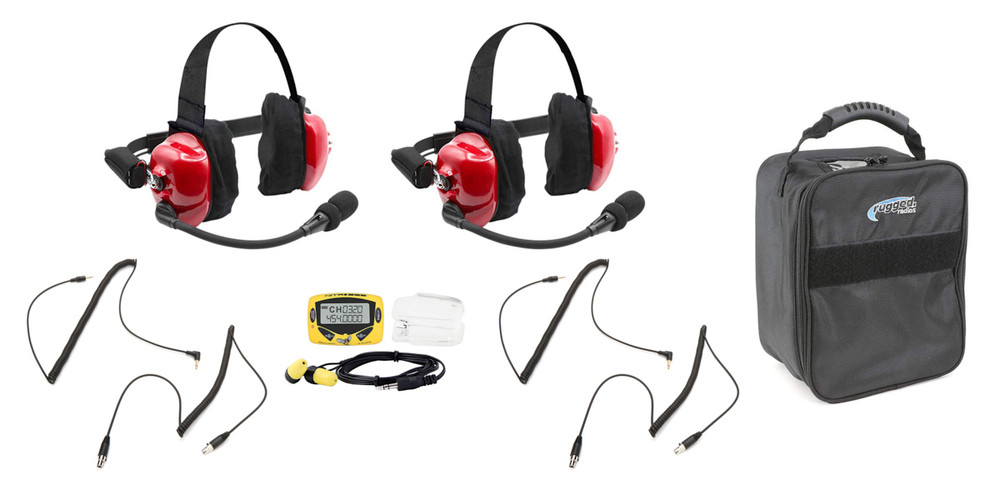 Rugged Radios Headset Track Talk Red Linkable Intercom Fan RGRH80-FAN