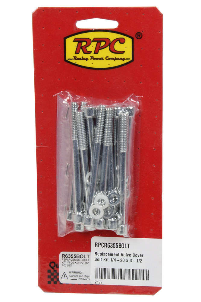 Racing Power Co-packaged Replacement Valve Cover Bolt Kit 1/4-20 x 3-1/2 RPCR6355BOLT
