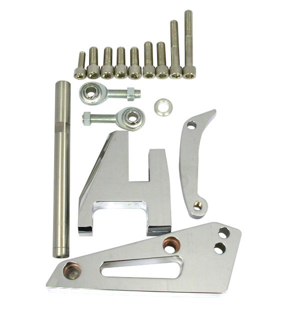 Racing Power Co-packaged Chrome Alum SB Chevy Alternator Bracket Swp RPCR6405