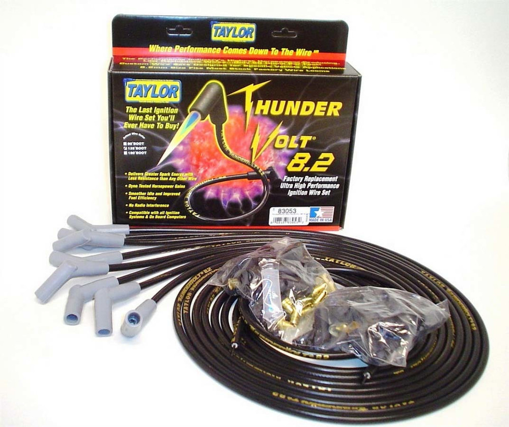 Taylor/vertex Univ Thundervolt Plug Wire Set 135 deg Black TAY83053