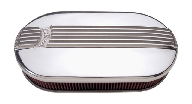 Edelbrock Cast Alum. Dual Carb A/C - Large Oval 4119