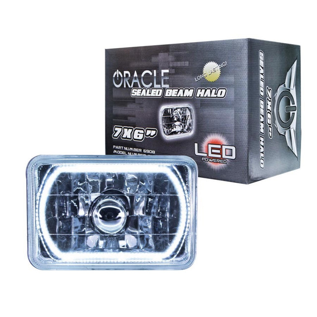 Oracle Lighting 7x6in Sealed Beam Head Light w/Halo White ORA6908-001