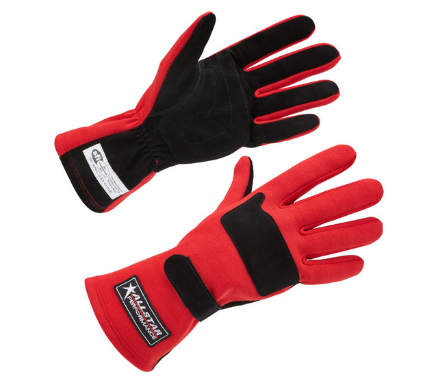 Allstar Performance Racing Gloves SFI 3.3/5 D/L Red Medium (ALL915072)