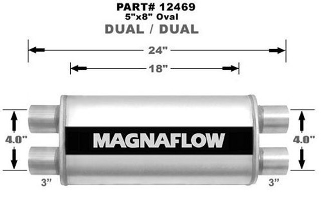 Magnaflow Perf Exhaust Stainless Steel Muffler (MAG12469)