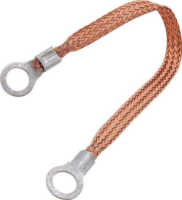 Allstar Performance Copper Ground Strap 6In W/ 1/4In Ring Terminals All76328-6