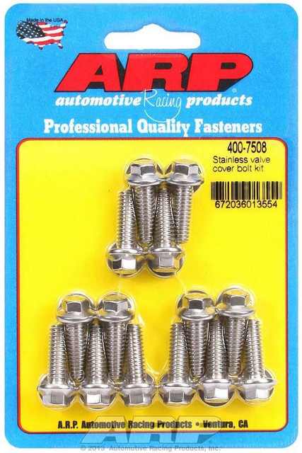 Arp S/S Valve Cover Bolt Kit 1/4In- 20 6Pt. (14) 400-7508