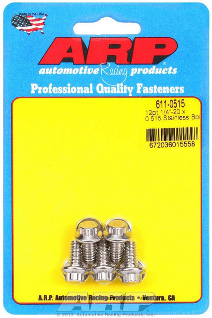 Arp S/S Bolt Kit - 12Pt. (5) 1/4-20 X .515 611-0515