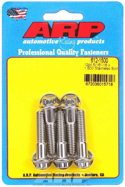Arp S/S Bolt Kit - 12Pt. (5) 5/16-18 X 1.500 612-1500