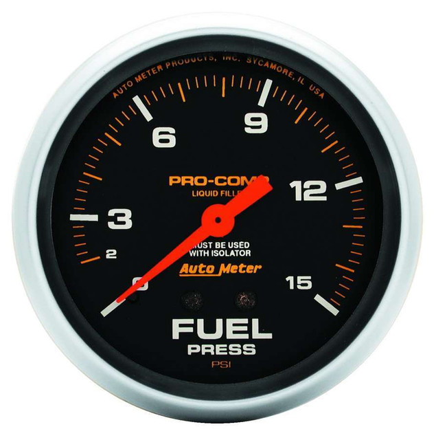 Autometer 15 Psi Fuel Press. Gauge  5413
