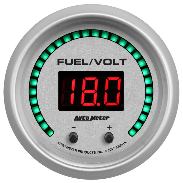 Autometer 2-1/16 Fuel/Volt Gauge Elite Digital Ul Series 6709-Ul