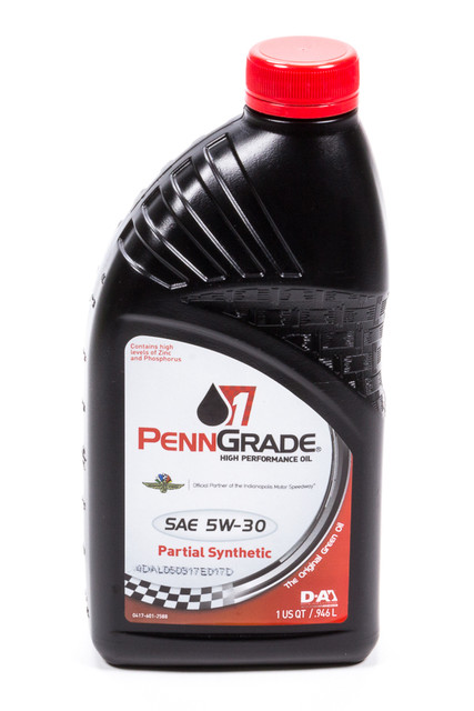 Penngrade Motor Oil 5W30 Racing Oil 1 Qt Partial Synthetic Bpo71096