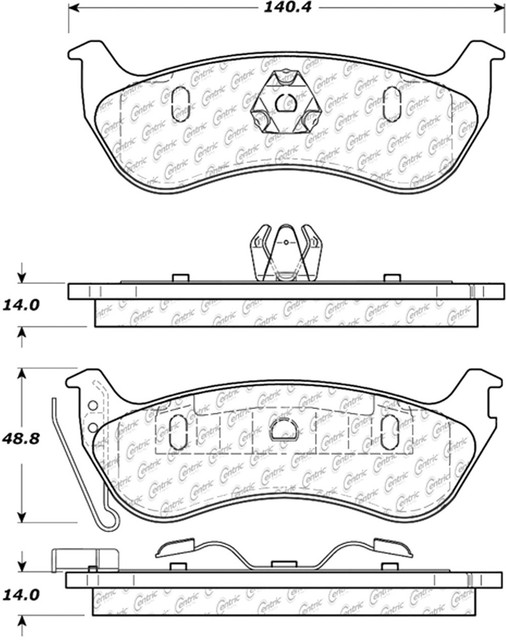 Centric Brake Parts C-Tek Ceramic Brake Pads With Shims 103.0964