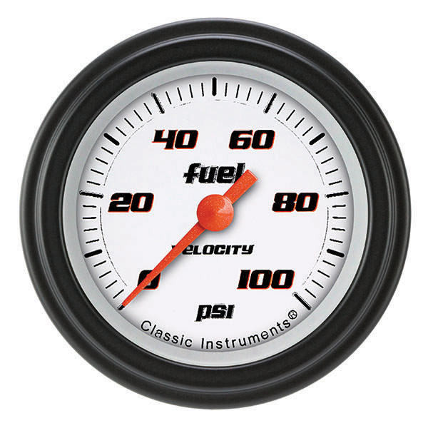 Classic Instruments Velocity White Fuel Pres 100 Psi 2-1/8 Full Sweep Vs146Wblf