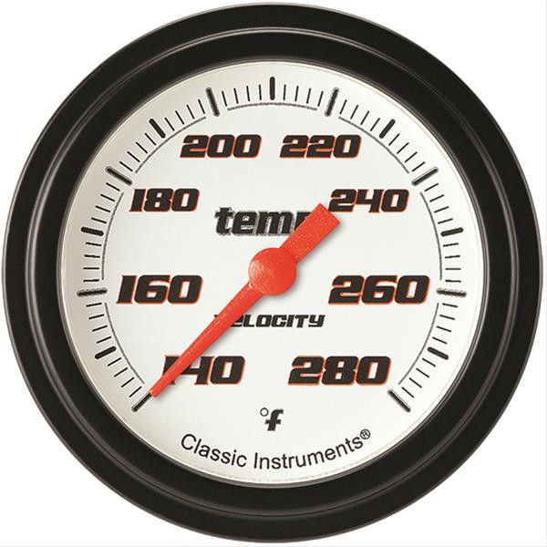 Classic Instruments Velocity White Temperatu Re Gauge 2-5/8 Full Swee Vs326Wblf-12