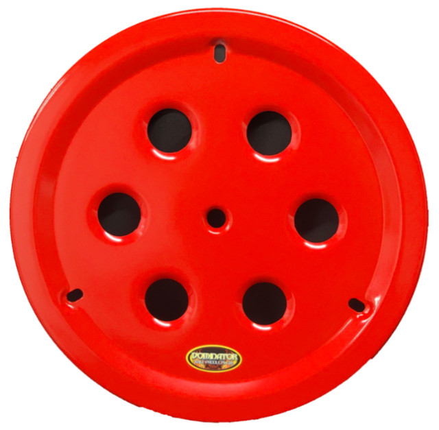 Dominator Race Products Wheel Cover Hole Vent Alum Bolt 15in Red DOM1032-B-RD