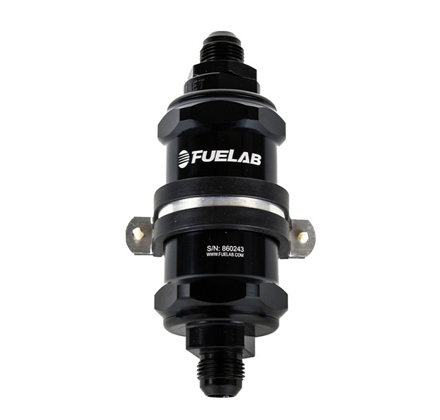Fuelab Fuel Systems Fuel Filter In-Line 3in 10 Micron 6AN Chk Valve FLB84801-1