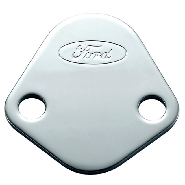 Ford Fuel Pump Block-Off Plate Chrome w/Ford Logo FRD302-290