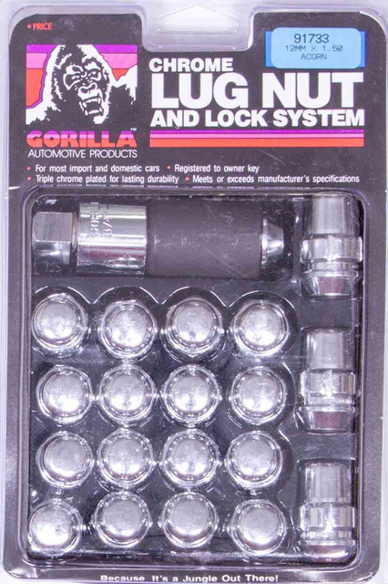 Gorilla Lug Nut and Lock System 14mmx1.50 Acorn Bulge GOR91743