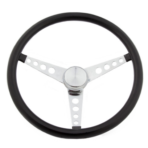 Grant Classic 15in Black Vinyl Wheel - Chrome 3-Spoke GRT277
